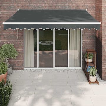 vidaXL Automatinė ištraukiama markizė, antracito spalvos, 3x2,5m