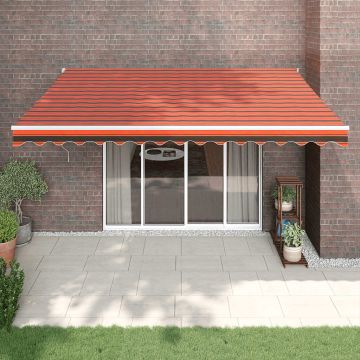 vidaXL Automatinė ištraukiama markizė, oranžinė ir ruda, 4,5x3m