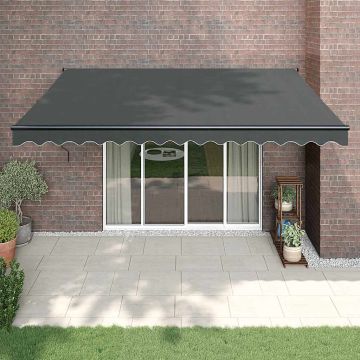 vidaXL Automatinė ištraukiama markizė, antracito spalvos, 4x3m