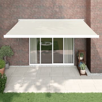 vidaXL Ištraukiama markizė, kreminė, 4x3m, audinys ir aliuminis