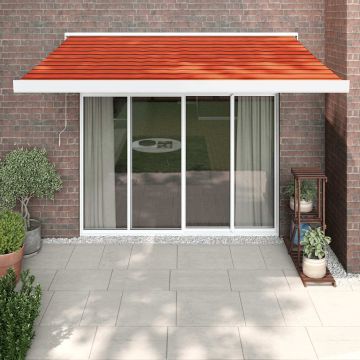 vidaXL Ištraukiama markizė, oranžinė/ruda, 3,5x2,5m, audinys/aliuminis