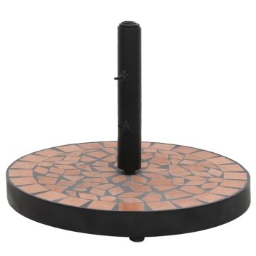 vidaXL Skėčio stovas, terakota spalvos, apskritas, 12kg