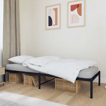 vidaXL Metalinis lovos rėmas, juodos spalvos, 90x190cm