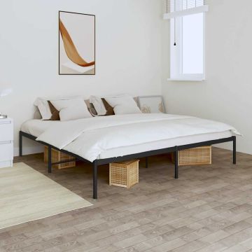 vidaXL Metalinis lovos rėmas, juodos spalvos, 200x200 cm
