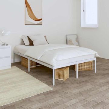 vidaXL Metalinis lovos rėmas, baltos spalvos, 120x190cm