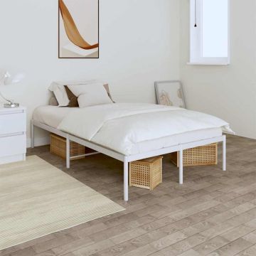 vidaXL Metalinis lovos rėmas, baltos spalvos, 120x200cm