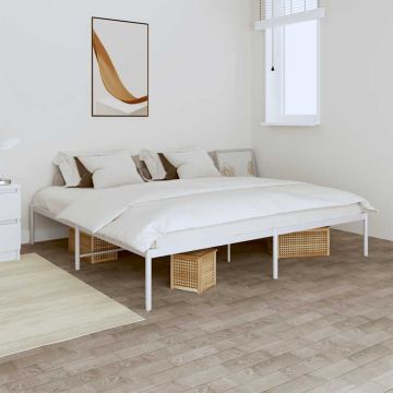vidaXL Metalinis lovos rėmas, baltos spalvos, 180x200 cm