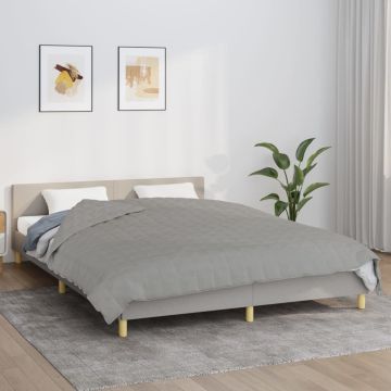 vidaXL Sunki antklodė, pilkos spalvos, 220x230cm, audinys, 15kg