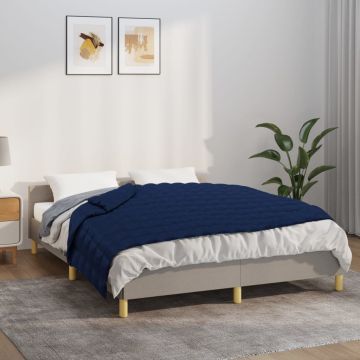 vidaXL Sunki antklodė, mėlynos spalvos, 152x203cm, audinys, 11kg