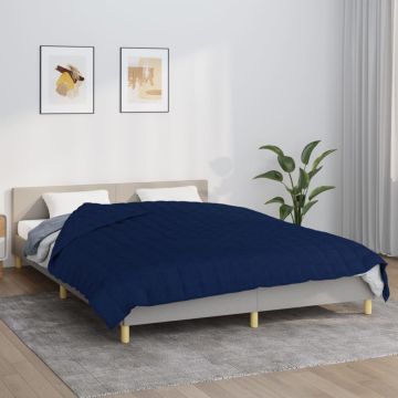 vidaXL Sunki antklodė, mėlynos spalvos, 200x230cm, audinys, 9kg