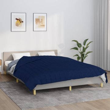 vidaXL Sunki antklodė, mėlynos spalvos, 220x240cm, audinys, 15kg