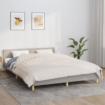 vidaXL Sunki antklodė, šviesi kreminė, 220x230cm, audinys, 15kg