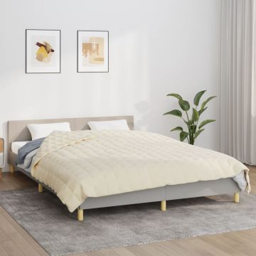 vidaXL Sunki antklodė, šviesi kreminė, 220x240cm, audinys, 11kg