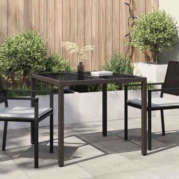 vidaXL Sodo stalas Ruda 90 x 90 x 75 cm poliratanas