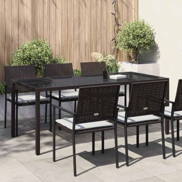 vidaXL Sodo stalas Ruda 190 x 90 x 75 cm poliratanas