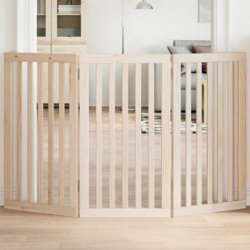 vidaXL Sulankstomi šunų varteliai, 3 dalys, 150 cm, tuopos mediena