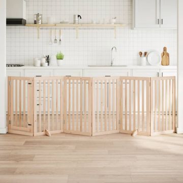 vidaXL Šunų varteliai su sulankstomomis durelėmis, 6 panelės, 300 cm, tuopos mediena