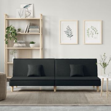 vidaXL Sofa-lova, juodos spalvos, audinys