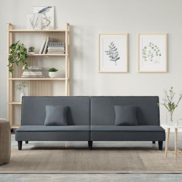 vidaXL Sofa-lova, tamsiai pilkos spalvos, aksomas
