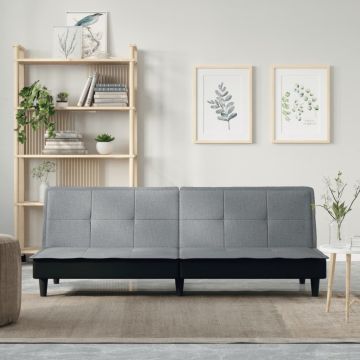 vidaXL Sofa-lova, šviesiai pilkos spalvos, audinys