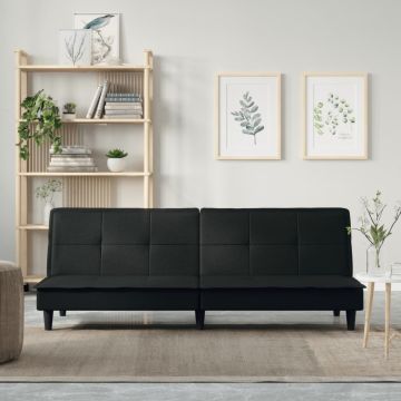 vidaXL Sofa-lova, juodos spalvos, audinys