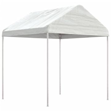 vidaXL Pavėsinė su stogu, balta, 2,28x2,23x2,69m, polietilenas