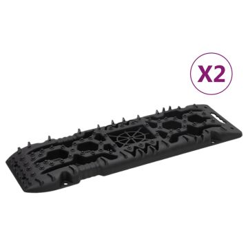 vidaXL Sukibimo kilimėliai, 2vnt., juodi, 107x31x7cm, nailonas