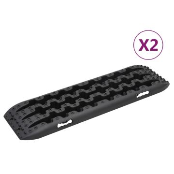 vidaXL Sukibimo kilimėliai, 2vnt., juodi, 106x30,5x7cm, nailonas