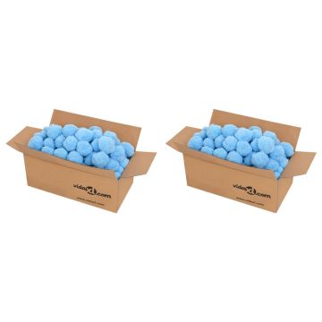 vidaXL Kamuoliukai baseino filtrui, mėlyni, polietilenas, 1400g