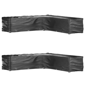 vidaXL Sodo baldų uždangalai, 2vnt., 300x300x70cm, 20 kilpų, L formos