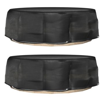 vidaXL Poilsio gultų uždangalai, 2vnt., 236x67cm, apskriti, 10 kilpų