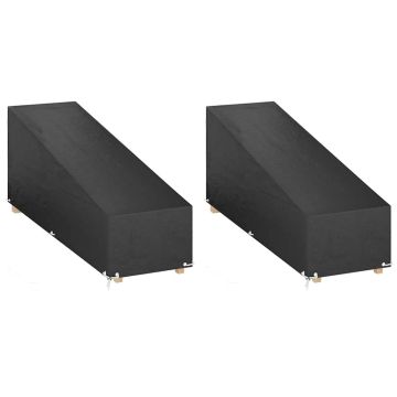 vidaXL Saulės gultų uždangalai, 2vnt., 200x65x35/60cm, polietilenas