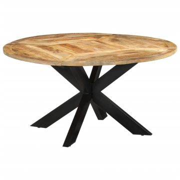 vidaXL Valgomojo stalas, 150x76cm, neapdorotos mango medienos masyvas