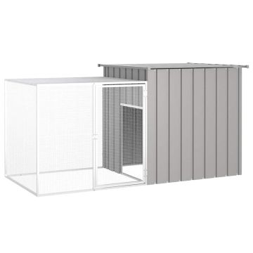 vidaXL Triušių narvas, pilkas, 200x91x100cm, galvanizuotas plienas