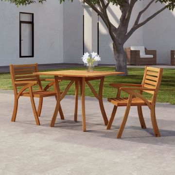 vidaXL Sodo stalas, 85x85x75cm, akacijos medienos masyvas