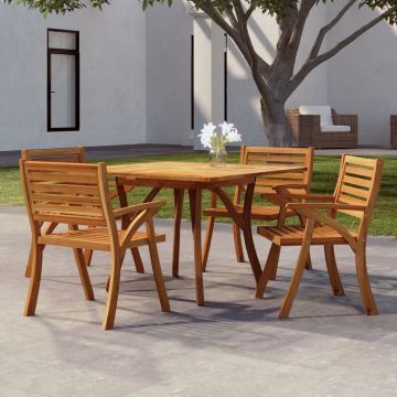 vidaXL Sodo stalas, 110x110x75cm, akacijos medienos masyvas