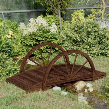 vidaXL Sodo tiltelis su puse rato, 99x50x38cm, eglės medienos masyvas