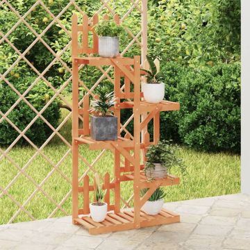 vidaXL Gėlių stovas, 60x25x130cm, eglės medienos masyvas