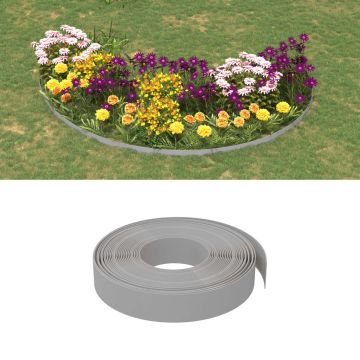 vidaXL Sodo apvadai, 2vnt., pilkos spalvos, 10m, 10cm, polietilenas