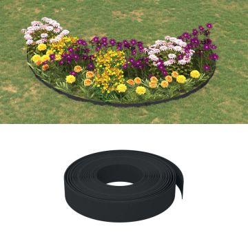 vidaXL Sodo apvadai, 4vnt., juodi, 10m, 10cm, polietilenas