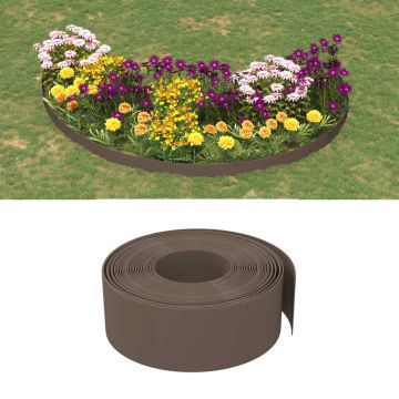vidaXL Sodo apvadai, 2vnt., rudi, 10m, 20cm, polietilenas