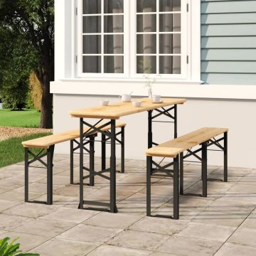 vidaXL Sulankstomas alaus stalas, 170x50x75/105cm, eglės masyvas
