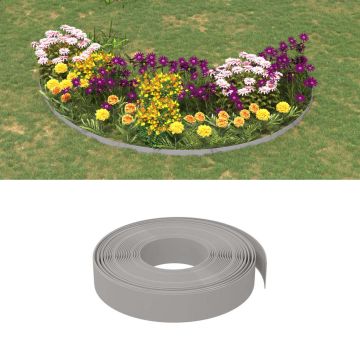 vidaXL Sodo apvadas, pilkos spalvos, 10m, 10cm, polietilenas