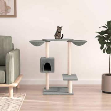 vidaXL Draskyklė katėms su draskymo stovais, šviesiai pilka, 82cm