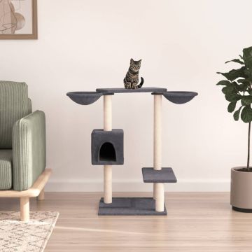 vidaXL Draskyklė katėms su draskymo stovais, tamsiai pilka, 82cm