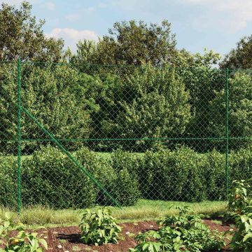 vidaXL Tinklinė tvora su flanšais, žalios spalvos, 2,2x25 m