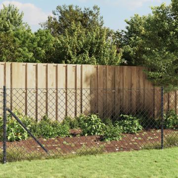 vidaXL Tinklinė tvora su flanšais, antracito spalvos, 1,1x10m