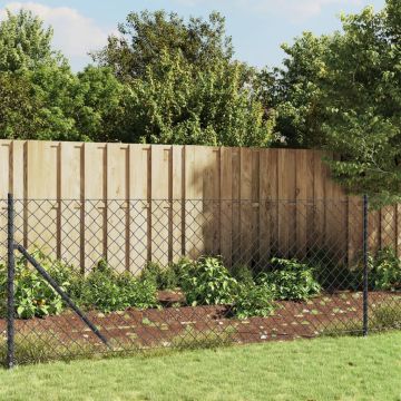 vidaXL Tinklinė tvora su flanšais, antracito spalvos, 0,8x25m