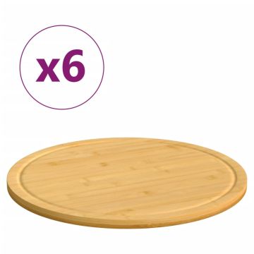 vidaXL Pjaustymo lentelės, 6vnt., 30x1,5cm, bambukas