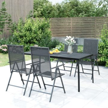 vidaXL Sodo stalas, antracito, 165x80x72cm, plienas, tinklelis